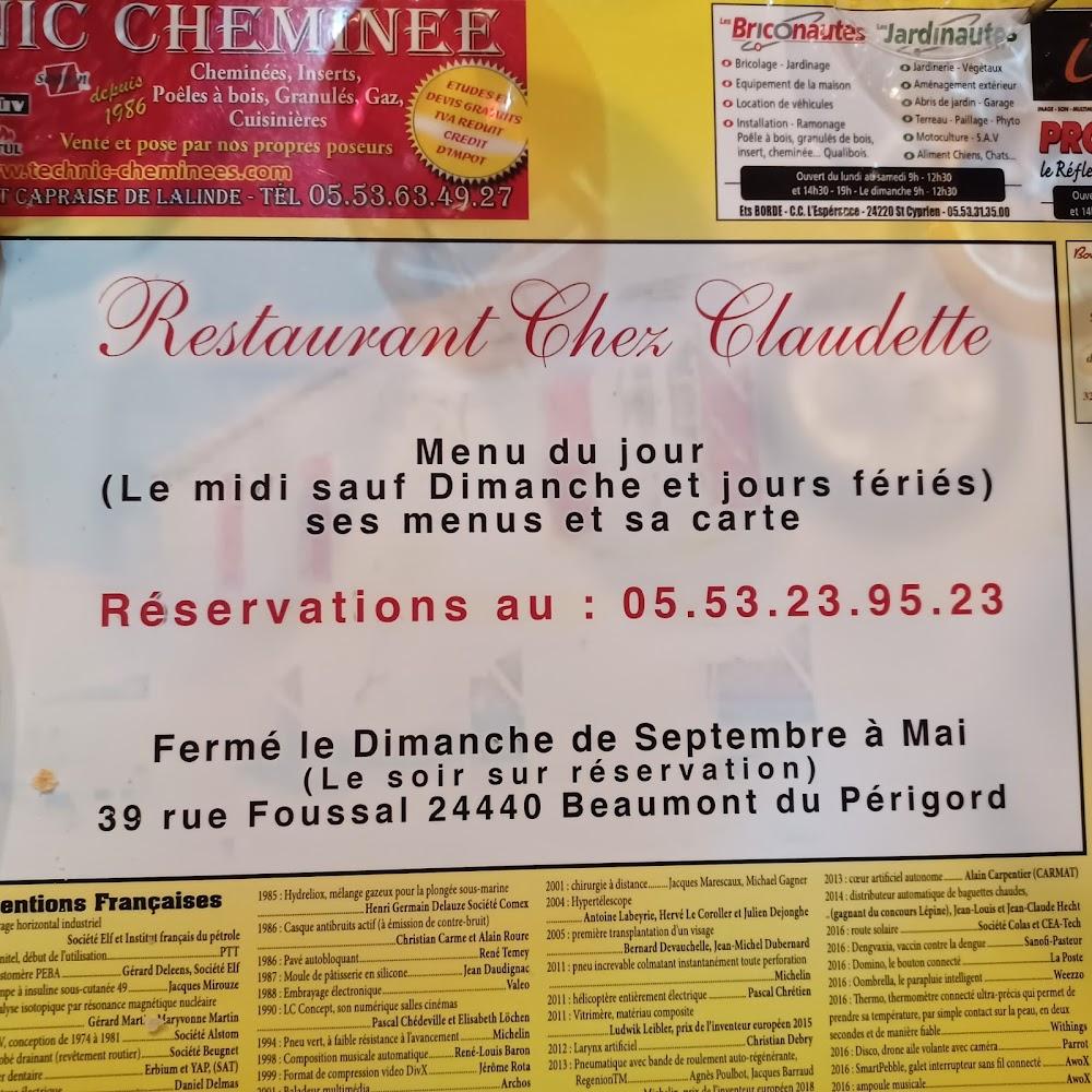 Chez Claudette - Menu Image 2